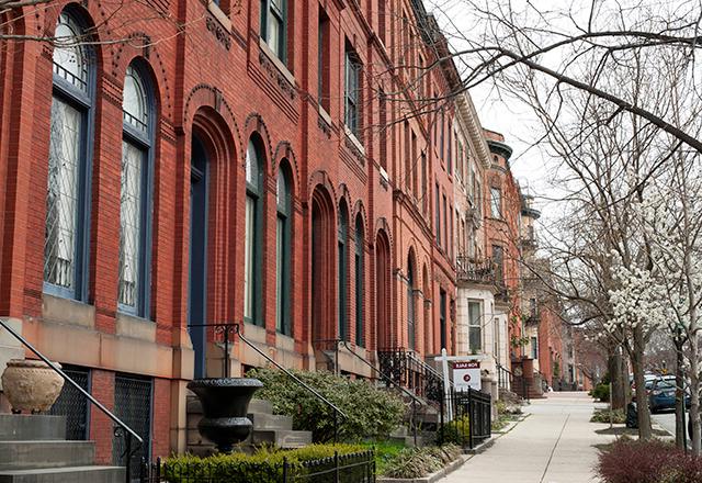 Townhomes in downtown Baltimore.